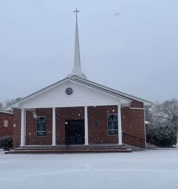 Zion Hill Baptist Church in winter
